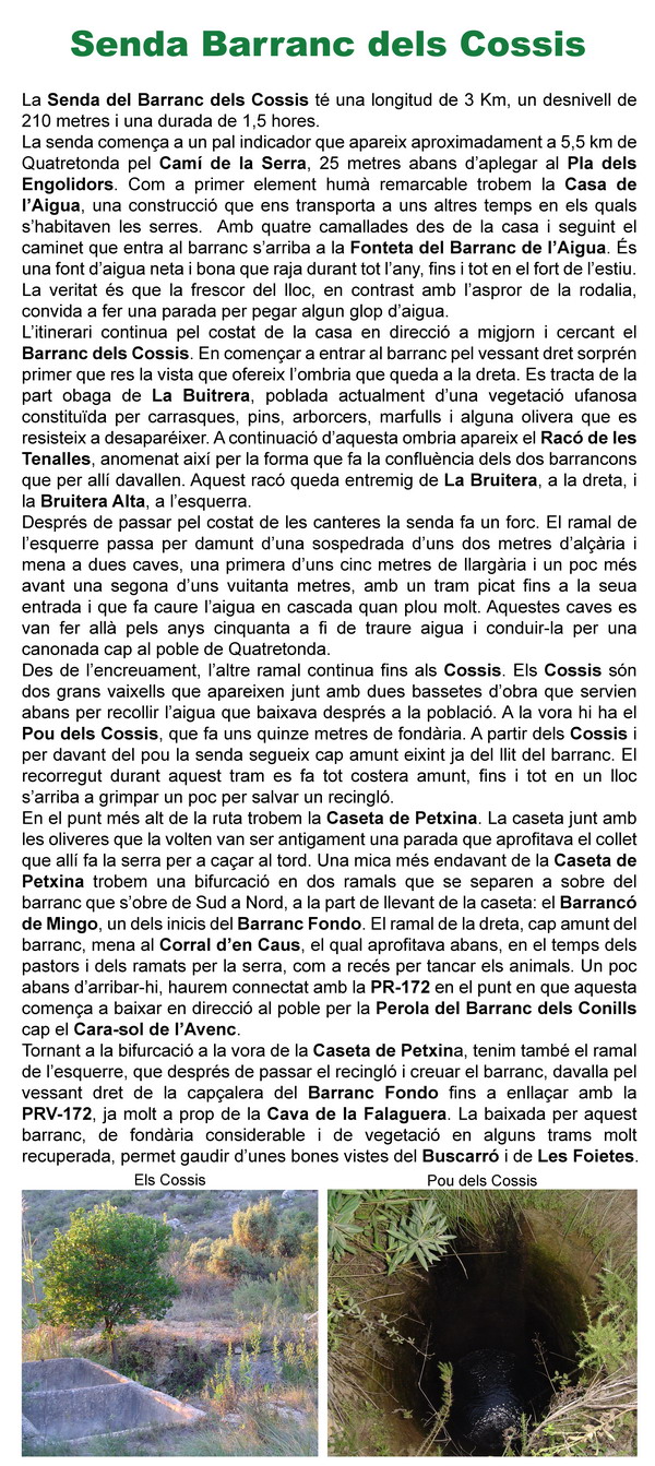 Senda Barranc dels Cossis