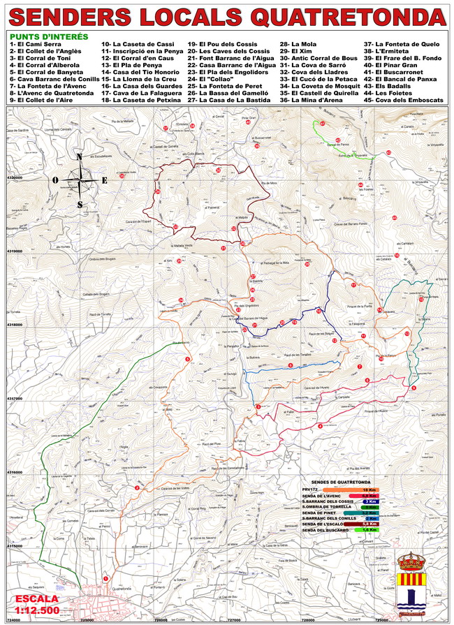 Mapa senders locals Quatretonda